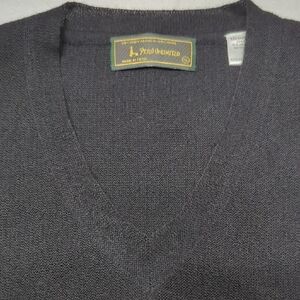 Peru Unlimited V-neck Baby Alpaca And Wool Mens Sweater Vest Black‎ Size XL